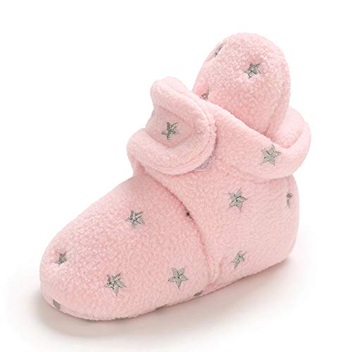 MASOCIO Baby Winterschuhe Mädchen Babyschuhe Winter Baby Stiefel Boots Hausschuhe Winterstiefel Schuhe Größe 19 6-12 Monate Pink von MASOCIO