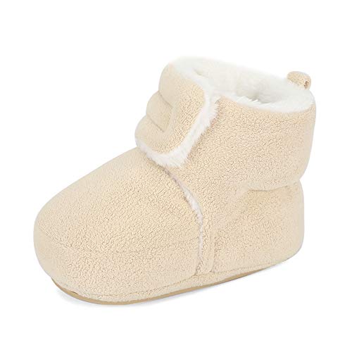MASOCIO Baby Winterschuhe Mädchen Junge Babyschuhe Winter Baby Lauflernschuhe Boots Winterstiefel Schuhe Beige Größe 19 6-12 Monate von MASOCIO
