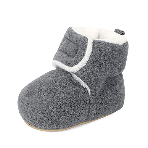 MASOCIO Baby Winterschuhe Mädchen Junge Babyschuhe Winter Baby Lauflernschuhe Boots Winterstiefel Schuhe Grau Größe 19 6-12 Monate von MASOCIO