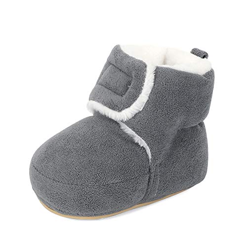 MASOCIO Baby Winterschuhe Mädchen Junge Babyschuhe Winter Baby Lauflernschuhe Boots Winterstiefel Schuhe Grau Größe 20 12-18 Monate von MASOCIO