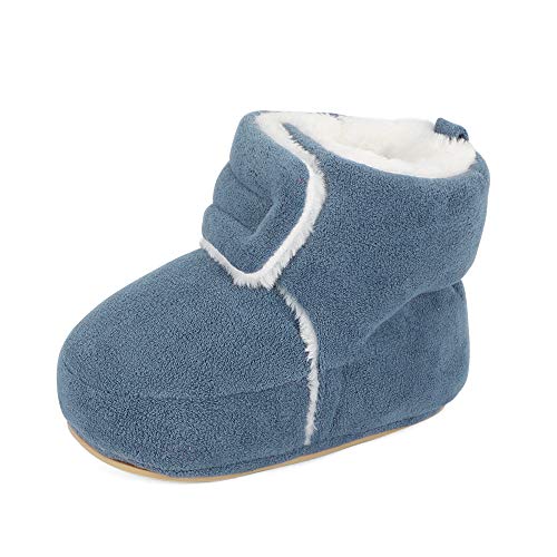 MASOCIO Baby Winterschuhe Mädchen Junge Babyschuhe Winter Baby Lauflernschuhe Boots Winterstiefel Schuhe Navy Blau Größe 19 6-12 Monate von MASOCIO