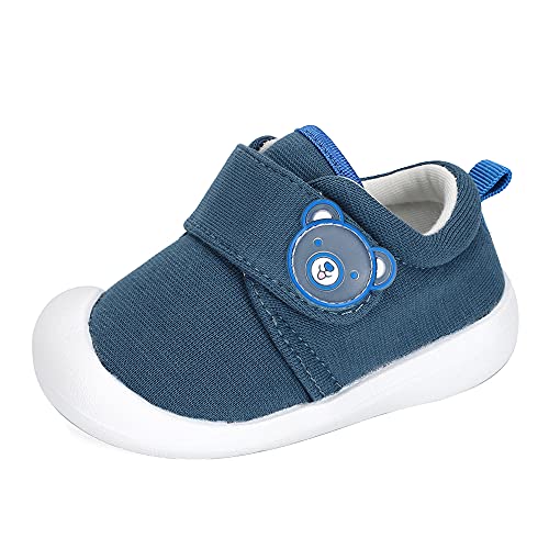 MASOCIO Babyschuhe Junge Lauflernschuhe Jungen Baby Kinder Schuhe Jungen Kinderschuhe Lauflern Größe 23 Navy Blau (Herstellergröße: CN 18) von MASOCIO