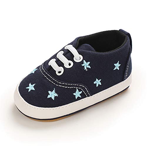 MASOCIO Babyschuhe Junge Lauflernschuhe Sneaker für Jungen Baby Schuhe Anti-Rutsch Größe 18 3-6 Monate Navy Blau von MASOCIO