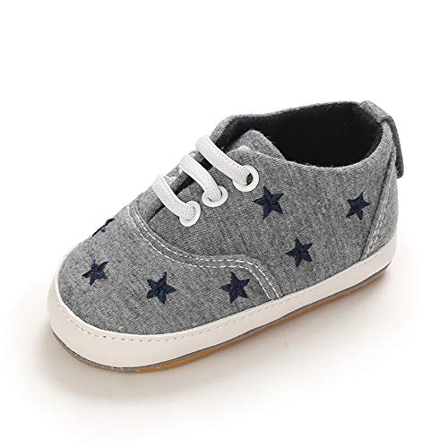 MASOCIO Babyschuhe Junge Lauflernschuhe Sneaker für Jungen Baby Schuhe Anti-Rutsch Größe 19 6-12 Monate Grau von MASOCIO