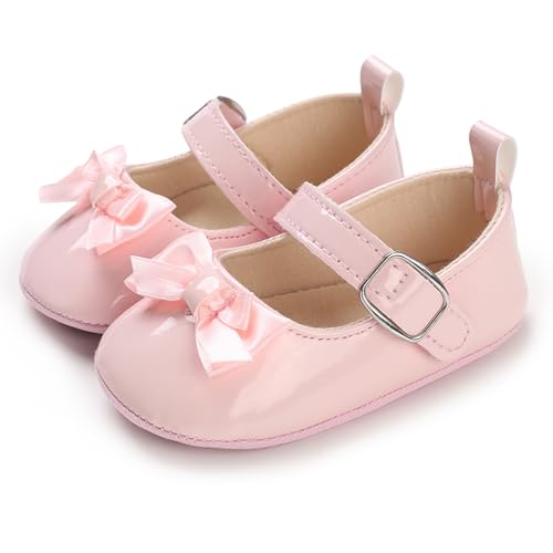 MASOCIO Babyschuhe Mädchen Baby Schuhe Lauflernschuhe Lauflerner Ballerinas 3 8 9 10 Kleinkind Shoes 1 Jahr Größe 18 Prinzessin ab 0-6 Monate Rosa von MASOCIO