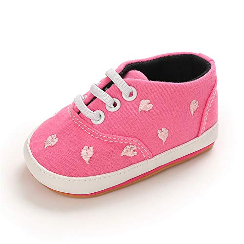 MASOCIO Babyschuhe Mädchen Lauflernschuhe Sneaker Baby Schuhe Anti-Rutsch Größe 18 3-6 Monate Rose von MASOCIO