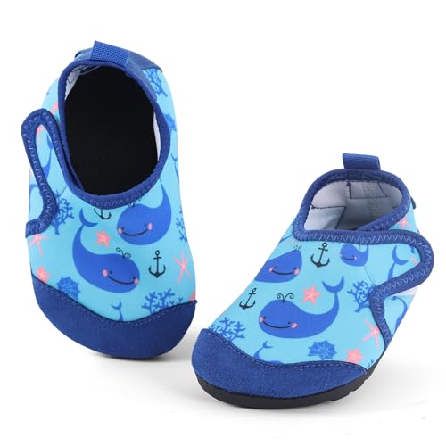 MASOCIO Badeschuhe Kinder Junge Mädchen Wasserschuhe Aquaschuhe Schwimmschuhe Baby Strandschuhe Badesocken Strandsocken Aquasocken Schwimmsocken Kleinkind Blau (Herstellergröße: CN 26/27) EU 23/24 von MASOCIO