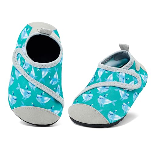 MASOCIO Badeschuhe Kinder Junge Mädchen Wasserschuhe Aquaschuhe Schwimmschuhe Baby Strandschuhe Schwimmsocken Strandsocken Aquasocken Badesocken Kleinkind Blau (Herstellergröße: CN 26/27) EU 24/25 von MASOCIO