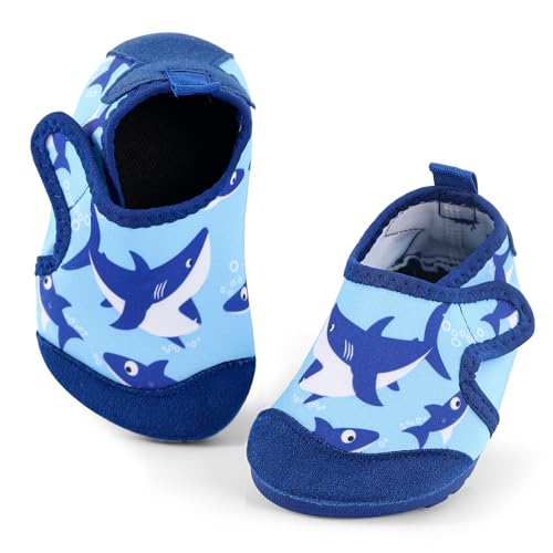 MASOCIO Badeschuhe Kinder Junge Wasserschuhe Aquaschuhe Schwimmschuhe Baby Strandschuhe Badesocken Strandsocken Aquasocken Schwimmsocken Kleinkind Blau 2 (Herstellergröße: CN 25/26) EU 22/23 von MASOCIO
