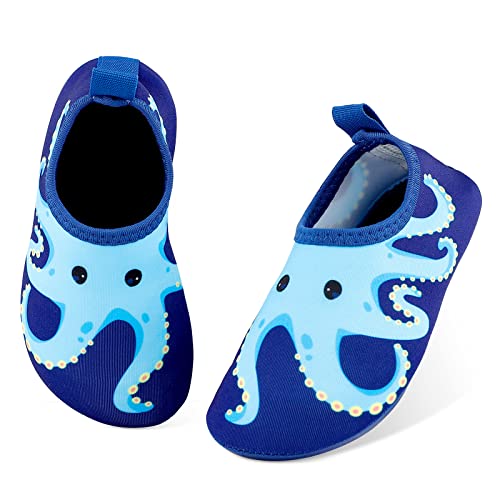 MASOCIO Badeschuhe Kinder Junge Wasserschuhe Schnell Trocknend Aquaschuhe Schwimmschuhe Strandschuhe Jungen Aqua Wasser Schuhe Kleinkind Größe 22 23 EU Navy Blau 1 (Herstellergröße: CN 25/26) von MASOCIO
