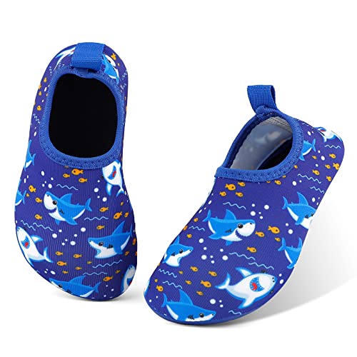 MASOCIO Badeschuhe Kinder Junge Wasserschuhe Schnell Trocknend Aquaschuhe Schwimmschuhe Strandschuhe Jungen Aqua Wasser Schuhe Kleinkind Größe 23 24 EU Navy Blau (Herstellergröße: CN 26/27) von MASOCIO