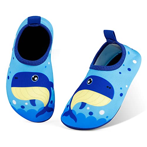 MASOCIO Badeschuhe Kinder Jungen Wasserschuhe Aquaschuhe Schnell Trocknend Schwimmschuhe Aqua Schuhe Strandschuhe Größe 21 22 EU Blau (Herstellergröße: CN 24/25) von MASOCIO