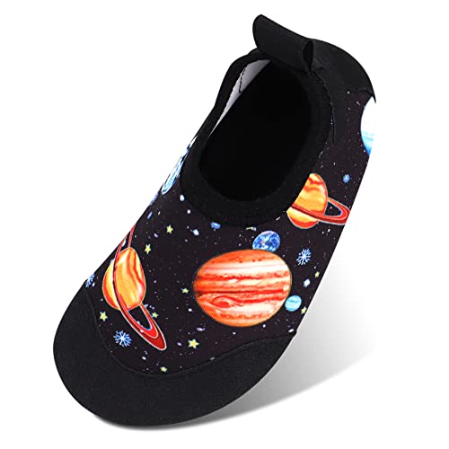 MASOCIO Badeschuhe Kinder Jungen Wasserschuhe Schnell Trocknend Aquaschuhe Schwimmschuhe Strandschuhe Aqua Wasser Schuhe Größe 21 22 EU Schwarz (Herstellergröße: CN 24/25) von MASOCIO