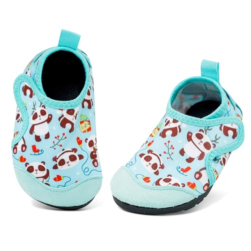 MASOCIO Badeschuhe Kinder Mädchen Junge Wasserschuhe Aquaschuhe Schwimmschuhe Baby Strandschuhe Schwimmsocken Strandsocken Aquasocken Badesocken Kleinkind Hellblau (Herstellergröße: CN 26/27) EU 24/25 von MASOCIO