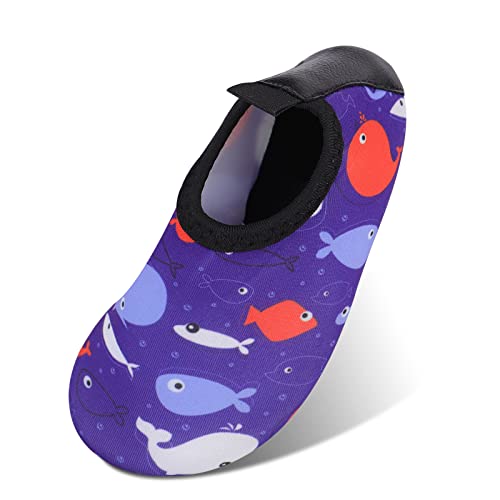 MASOCIO Badeschuhe Kinder Mädchen Jungen Wasserschuhe Schnell Trocknend Aquaschuhe Schwimmschuhe Strandschuhe Aqua Wasser Schuhe Größe 21 22 EU Lila (Herstellergröße: CN 24/25) von MASOCIO