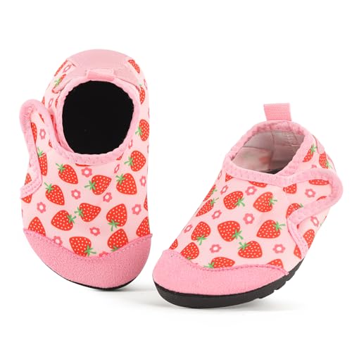 MASOCIO Badeschuhe Kinder Mädchen Wasserschuhe Aquaschuhe Schwimmschuhe Baby Strandschuhe Badesocken Strandsocken Aquasocken Schwimmsocken Kleinkind Rosa (Herstellergröße: CN 24/25) EU 21/22 von MASOCIO