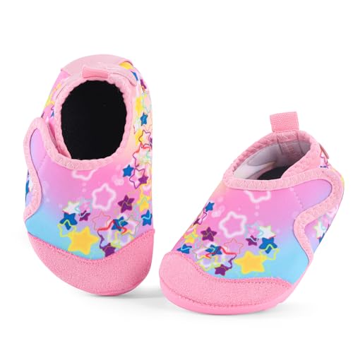 MASOCIO Badeschuhe Kinder Mädchen Wasserschuhe Aquaschuhe Schwimmschuhe Baby Strandschuhe Badesocken Strandsocken Aquasocken Schwimmsocken Kleinkind Rosa 2 (Herstellergröße: CN 36/37) EU 32/33 von MASOCIO