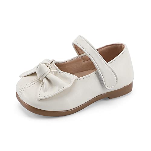 MASOCIO Ballerinas Mädchen Kinderschuhe Kleinkind Kinder Schuhe Mary Jane Prinzessin Kommunionschuhe Kommunion Balerinaschuhe Beige Größe 22 EU von MASOCIO