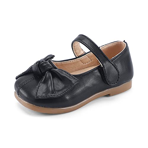 MASOCIO Ballerinas Mädchen Kinderschuhe Kleinkind Kinder Schuhe Mary Jane Prinzessin Kommunionschuhe Kommunion Balerinaschuhe Schwarz Größe 23 EU von MASOCIO