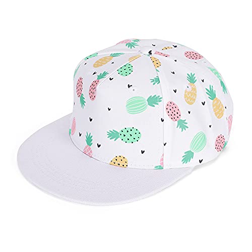 MASOCIO Cap Kinder Jungen Mädchen Baseball Kappe Kleinkind Trucker Caps 3 Snapback Basecap Cappy Sommer Sonnenkappe Sonnencap Hut Alter 2-4 Jahre Weiß von MASOCIO