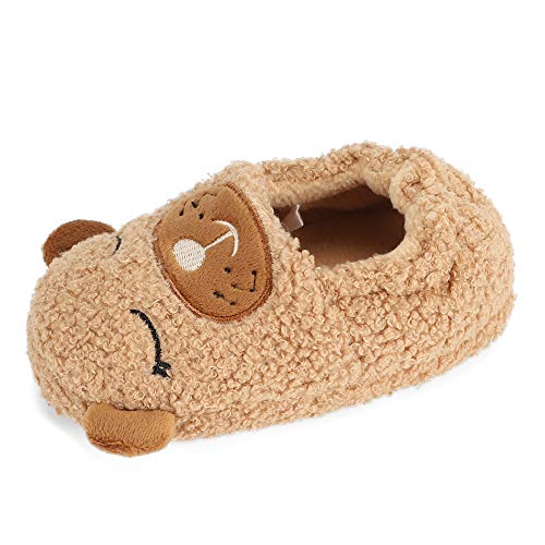 MASOCIO Hausschuhe Kinder Junge Winter Kinderhausschuhe Hüttenschuhe Plüsch Puschen Pantoffeln Slippers Bär Größe 24 25 von MASOCIO