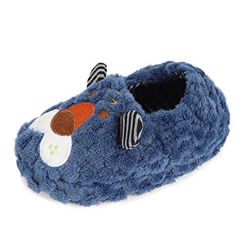 MASOCIO Hausschuhe Kinder Junge Winter Kinderhausschuhe Hüttenschuhe Plüsch Puschen Pantoffeln Slippers Löwe Größe 22 23 von MASOCIO