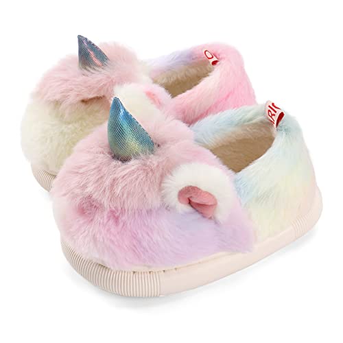 MASOCIO Hausschuhe Kinder Mädchen Plüsch Puschen Warm Warme Winter Kinderhausschuhe Lustige Kuschel Hüttenschuhe Kleinkind Pantoffeln Tier Größe 25 26 Mehrfarbig von MASOCIO