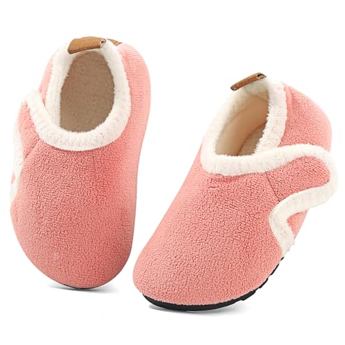 MASOCIO Hausschuhe Kinder Mädchen Plüsch Warme Winter Puschen Barfußhausschuhe Barfusshausschuhe Kind Barfuss Barfuß Barfussschuhe Barfußschuhe Baby Kleinkind Pantoffeln Größe 36 37 Rosa von MASOCIO
