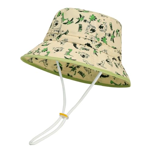 MASOCIO Kinder Sonnenhut Kleinkind Sommermütze Junge Mütze Hut UV Schutz 50 Sonnenmütze 3 4 5 6 Sun Sommer Hat Fischerhut Sommerhut Alter 2-7 Jahre Beige von MASOCIO