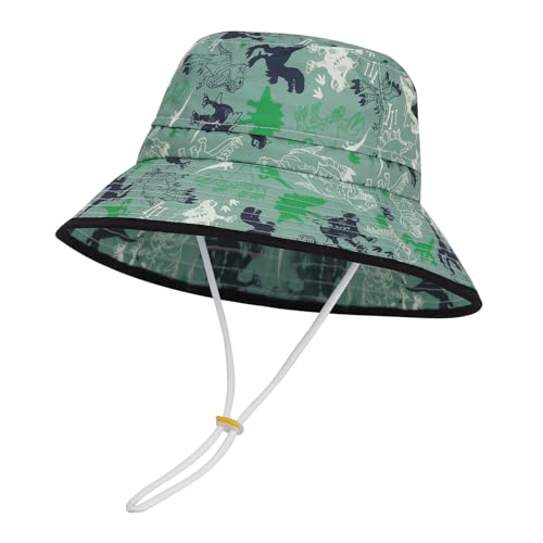 MASOCIO Kinder Sonnenhut Kleinkind Sommermütze Junge Mütze Hut UV Schutz 50 Sonnenmütze 3 4 5 6 Sun Sommer Hat Fischerhut Sommerhut Alter 2-7 Jahre Grün von MASOCIO