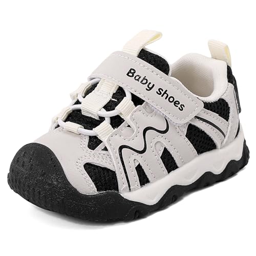 MASOCIO Lauflernschuhe Baby Junge Mädchen Babyschuhe Draußen Schuhe Kleinkind Kinder Krabbelschuhe 8 9 10 Lauflerner Shoes Turnschuhe Outdoor Laufschuhe Schwarz Weiß (Hersteller Größe: CN 20) EU 22 von MASOCIO