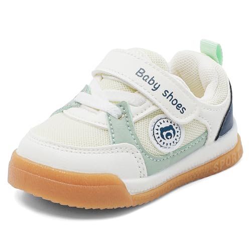MASOCIO Lauflernschuhe Baby Junge Mädchen Babyschuhe Draußen Schuhe Kleinkind Kinder Krabbelschuhe Laufschuhe Shoes Outdoor 8 9 10 Turnschuhe Sneaker Lauflerner Größe 24 Grün von MASOCIO