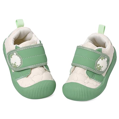 MASOCIO Lauflernschuhe Baby Junge Mädchen Babyschuhe Draußen Schuhe Kleinkind Kinder Krabbelschuhe Outdoor Laufschuhe Shoes 8 9 10 Sneaker Turnschuhe 1 Jahr Lauflerner ab 6-12 Monate Größe 18 Grün von MASOCIO