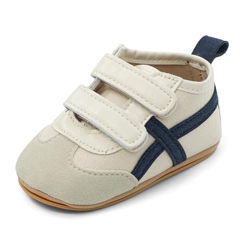 MASOCIO Lauflernschuhe Baby Junge Mädchen Babyschuhe Draußen Schuhe Kleinkind Krabbelschuhe Laufschuhe Shoes 8 9 10 Turnschuhe Größe 19 Sneaker 1 Jahr Lauflerner ab 6-12 Monate Beige von MASOCIO