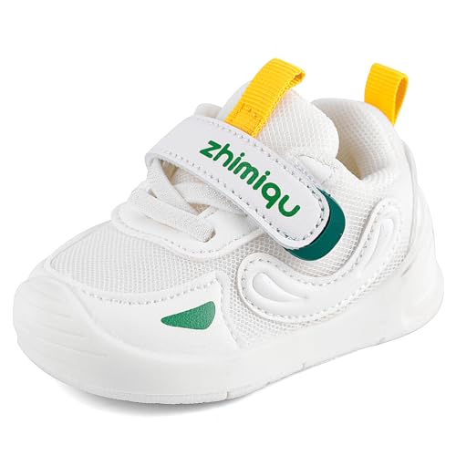 MASOCIO Lauflernschuhe Baby Junge Mädchen Babyschuhe Schuhe Kinder Kleinkind Kinderschuhe Krabbelschuhe Sneaker Größe 22 Weiß (Herstellergröße 20) von MASOCIO