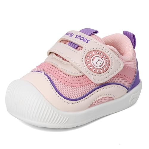 MASOCIO Lauflernschuhe Baby Mädchen Babyschuhe Draußen Schuhe Kleinkind Kinder Krabbelschuhe Outdoor Laufschuhe Shoes 8 9 10 Turnschuhe Sneaker Lauflerner Größe 23 Rosa von MASOCIO