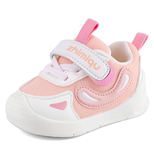 MASOCIO Lauflernschuhe Baby Mädchen Babyschuhe Schuhe Kinder Kleinkind Kinderschuhe Krabbelschuhe Sneaker Größe 21 Rosa (Herstellergröße 18) von MASOCIO