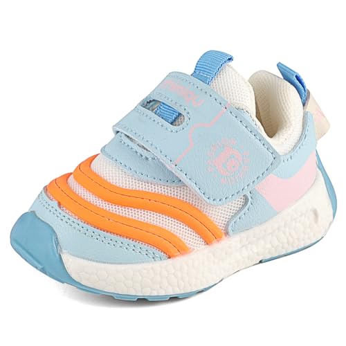 MASOCIO Lauflernschuhe Baby Mädchen Jungen Babyschuhe Schuhe Kinder Kinderschuhe Krabbelschuhe Sneaker Blau Größe 24 (Herstellergröße 22) von MASOCIO