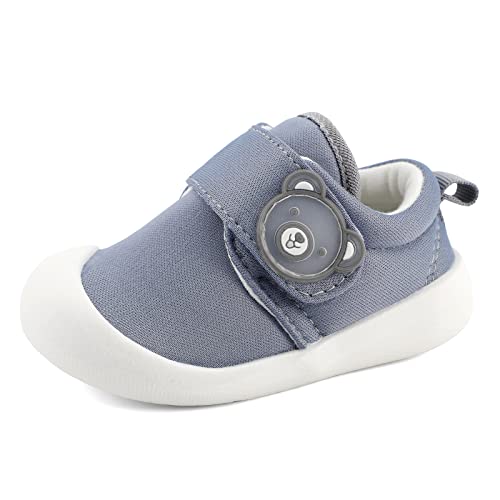 MASOCIO Lauflernschuhe Babyschuhe Junge Mädchen Baby Schuhe Jungen Sneaker Krabbelschuhe 12-18 Monate Grau Größe 20 (Herstellergröße: CN 15) von MASOCIO