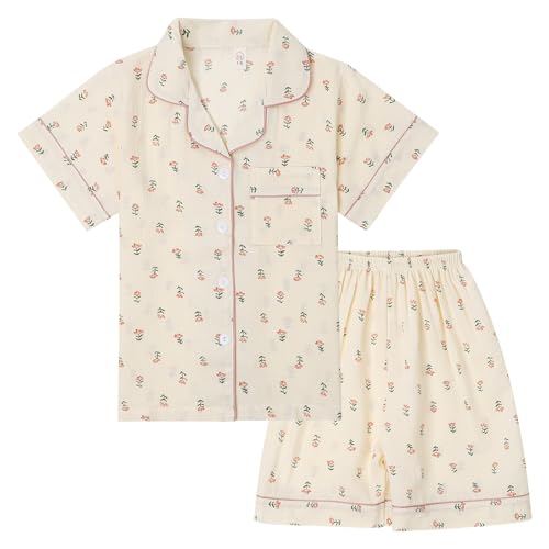 MASOCIO Schlafanzug Mädchen Kurz Pyjama Kinder Pijamas Sommer Kuschel Kinderschlafanzüge Kinderschlafanzug Kurzer Kinderpyjama Kinderschlafanzüge Beige Blumen 11-12 Jahre Gr 146-152 MASOCIO Schlafanzug Mädchen Kurz Pyjama Kinder Pijamas Sommer Kuschel Kinderschlafanzüge Kinderschlafanzug Kurzer Kinderpyjama Kinderschlafanzüge Beige Blumen 11-12 Jahre Gr 146-152 von MASOCIO