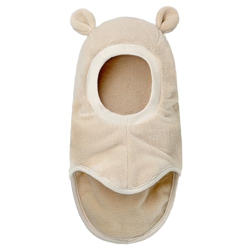 MASOCIO Schlupfmütze Kinder Junge Mädchen Schalmütze Winter Warme Wintermütze Schal Baby Kleinkind Strickmütze 12-18 Monate 2 3 4 Balaclava Beanie Mütze Hat 1-5 Jahre Beige von MASOCIO