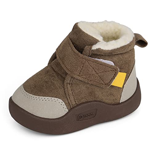 MASOCIO Winterschuhe Baby Boots Stiefel Winter Babyschuhe Junge Mädchen Hausschuhe Kleinkind Winterstiefel Schuhe 12-18 Monate Braun Größe 20 (Herstellergröße: CN 17) von MASOCIO