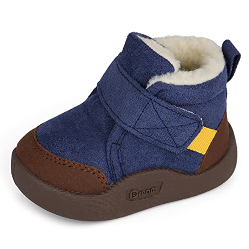 MASOCIO Winterschuhe Baby Boots Stiefel Winter Babyschuhe Junge Mädchen Hausschuhe Kleinkind Winterstiefel Schuhe 6-12 Monate Navy Blau Größe 19 (Herstellergröße: CN 16) von MASOCIO