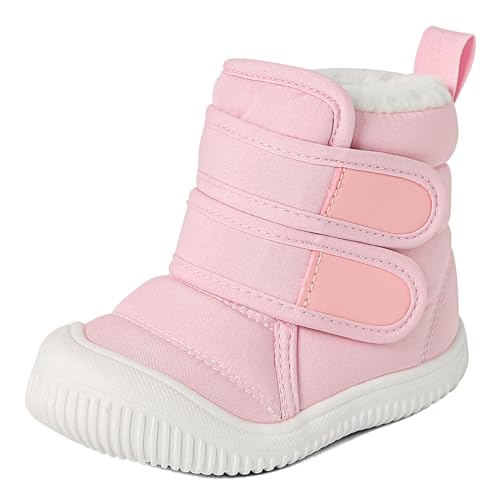 MASOCIO Winterschuhe Baby Boots Stiefel Winter Babyschuhe Mädchen Hausschuhe Kleinkind Kinder Wollschuhe Gefütterte Warme Fell Babystiefel Winterstiefel Schuhe 6-12 Monate Rosa Größe 19 von MASOCIO