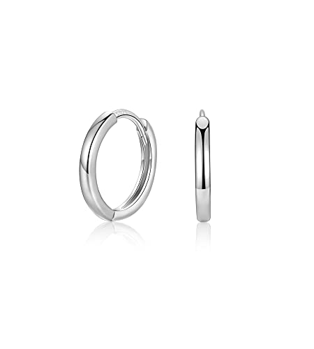 MASOP Ohrringe Silber,Creolen Silber 925 Stecker 12mm Damen Frauen Mädchen Herren von MASOP