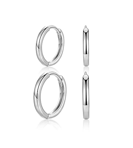 MASOP Ohrringe Silber Set,Creolen Silber 925 Stecker 10/12mm Damen Frauen Mädchen Herren von MASOP