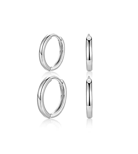 MASOP Ohrringe Silber Set,Creolen Silber 925 Stecker 8/10mm Damen Frauen Mädchen Herren von MASOP