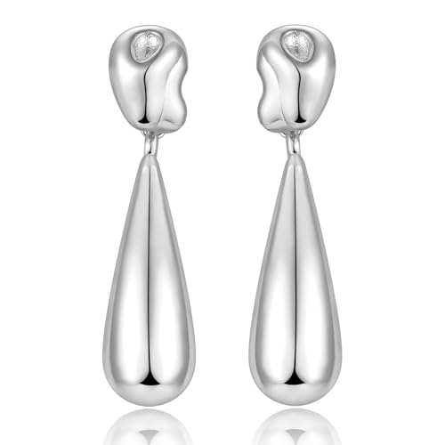 MASOP Ohrringe Stecker Weiß Ohrstecker Hängend Tropfen Hängeohrringe Schmuck für Damen Frauen von MASOP