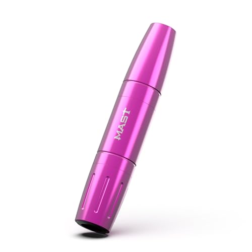 Mast Magi Tattoo Pen Maschine Rotary tätowiermaschine Interchangeable Stroke 2.0mm and 3.0mm Microblading Pen Tattoo for Eyebrow Eyeliner Lip with RCA Cable pink von MAST TATTOO