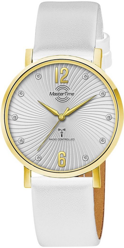 MASTER TIME Funkuhr Advanced MTLA-10802-45L, Armbanduhr, Quarzuhr, Damenuhr, Lederarmband von MASTER TIME